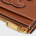 ZIPPED CARD HOLDER CUIR TRIOMPHE IN SHINY CALFSKIN TAN - Image 4